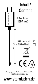 Preview: 1 x 1 LED mit USB Stecker + LED Minikabel